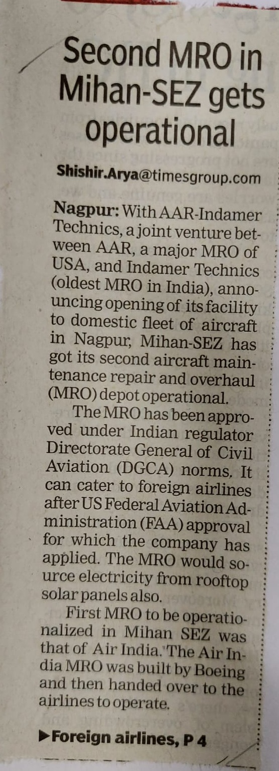 Second MRO in MIHAN-SEZ gets operational